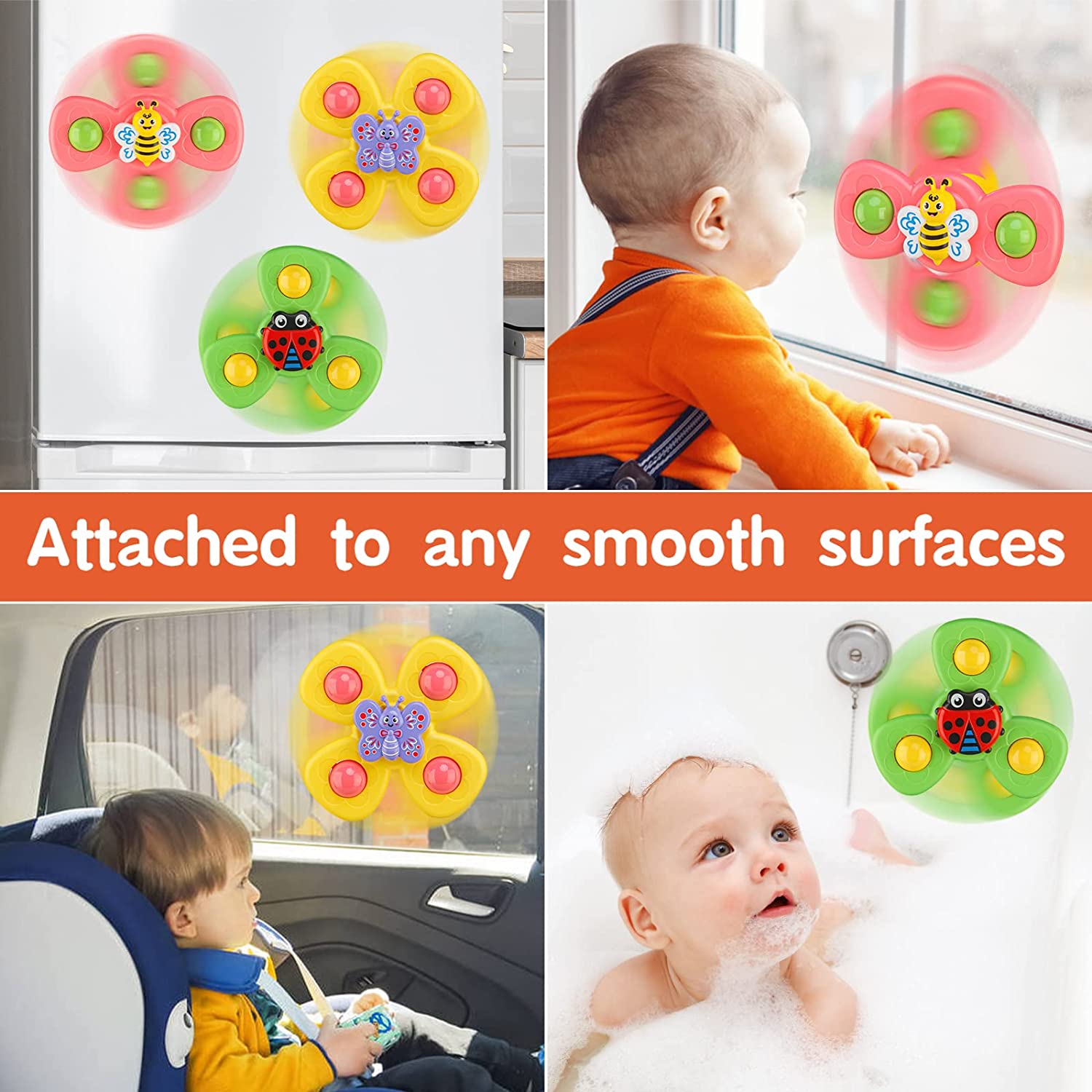 Suction Cup Spinner Toys Baby Toys,sensory Toys Bath Toys Dimple Toys  Spinning Top Toy For Toddlers, Eearly Education Toys,gifts For 1-3 Year Old  Boy
