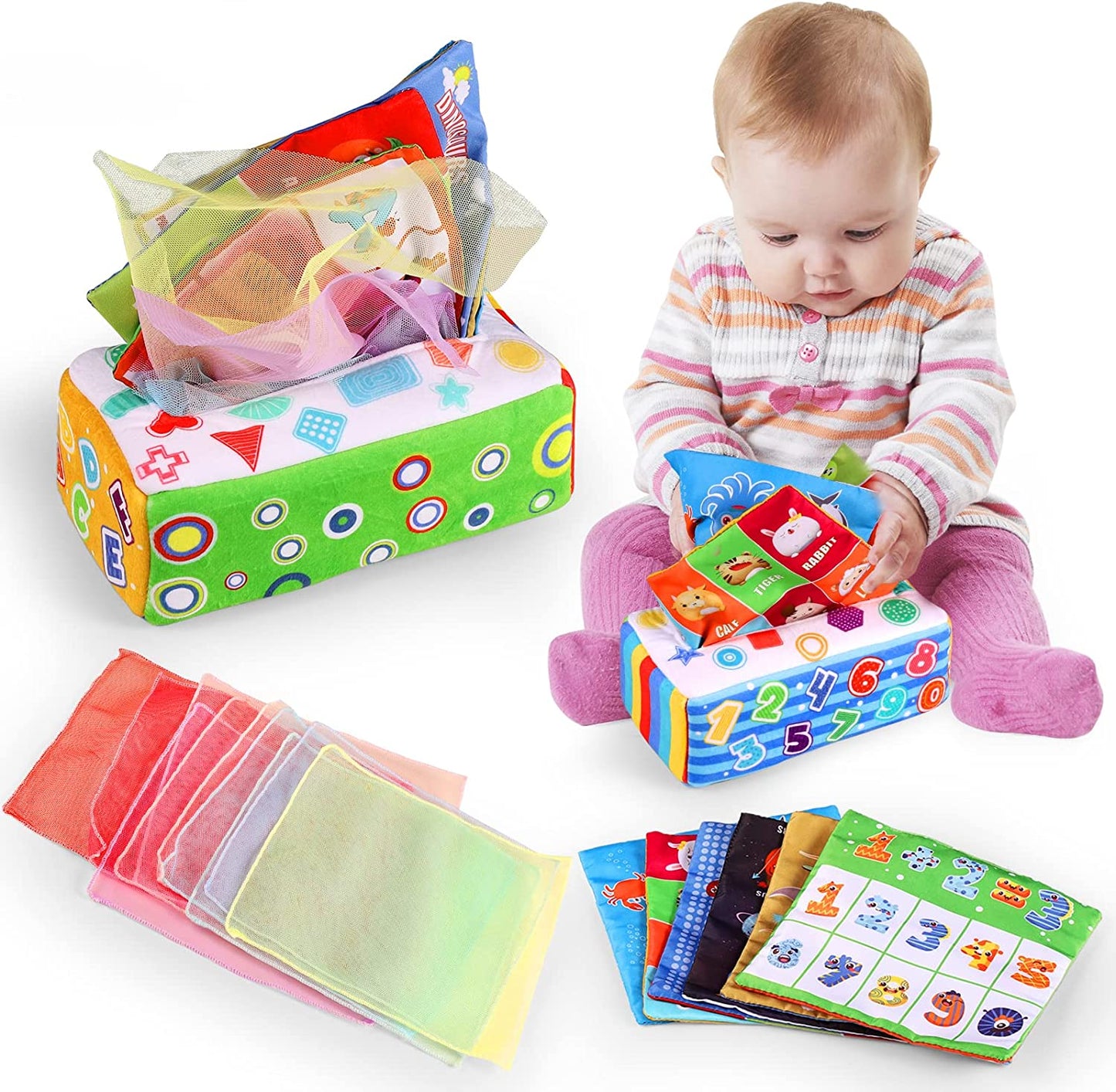 Baby Tissue Box Toy, Magic Tissue Box Baby Toy Montessori Toys for Babies 6-12 Months