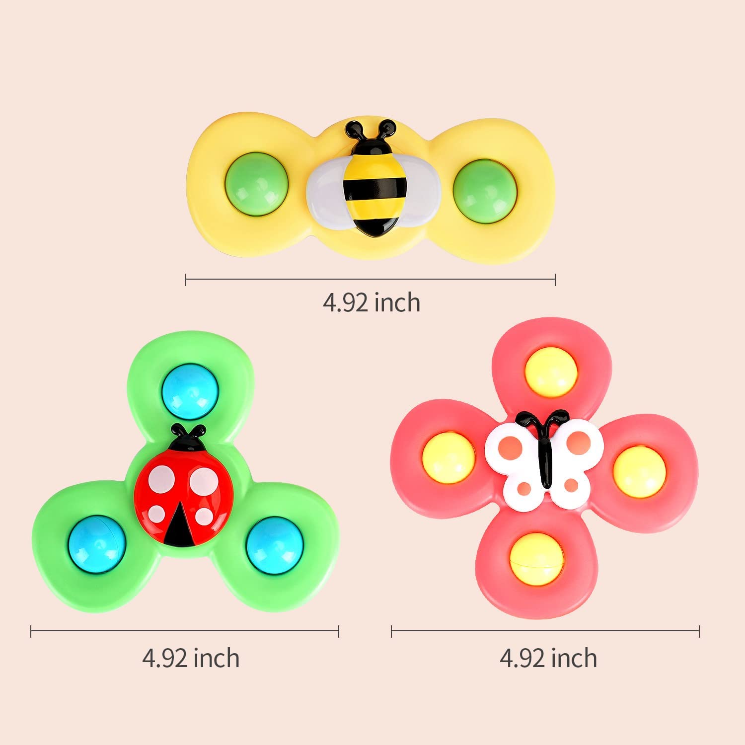 Suction Cup Spinner Toys for Toddlers 1-3,Baby Fidget Spinner with Suction  Cup,Window Suction Spinner Toys for Toddlers 1-3,Sensory Bath Toys Gift for